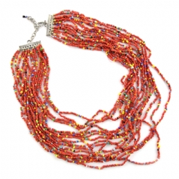 Πολύχρωμο κολιέ με πολύσειρες χάντρες