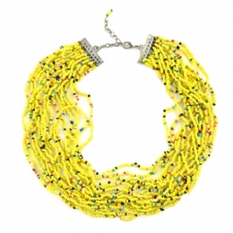 Πολύχρωμο κολιέ με πολύσειρες χάντρες