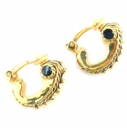 Clips σκαλιστά σκουλαρίκια με στρας και σμάλτο