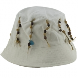 Wooden and tirquise bead hat