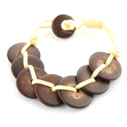 Βραχιόλι με ξύλινα κουμπιά 