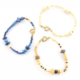 3 x βραχιόλια με ξύλινες χάντρες