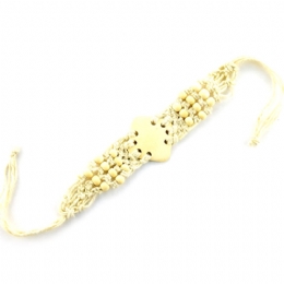 Ξύλινο crochet βραχιόλι Ρόμβος