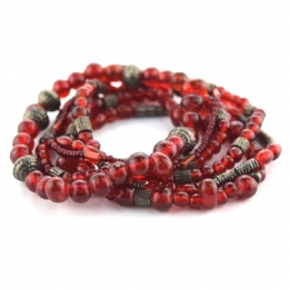 6 x ελαστικά βραχιόλια με γυάλινες χάντρες