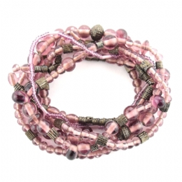 6 x ελαστικά βραχιόλια με γυάλινες χάντρες