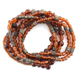 6 x ελαστικά βραχιόλια με γυάλινες χάντρες