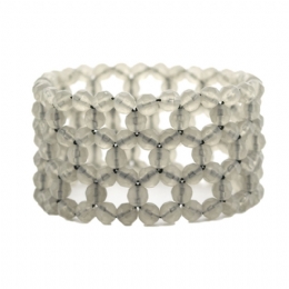 Ελαστικό cell βραχιόλι με γκρι πολυγωνικές χάντρες 