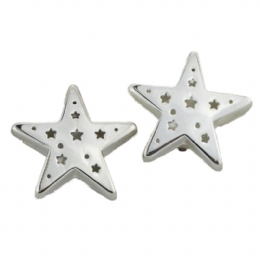 Κλιπ σκουλαρίκια αστέρια με διάτρητα αστέρια