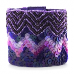 Φαρδύ βραχιόλι με zig zag χάντρες