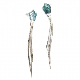 Σκουλαρίκια λουλουδάκια rain με στρας 