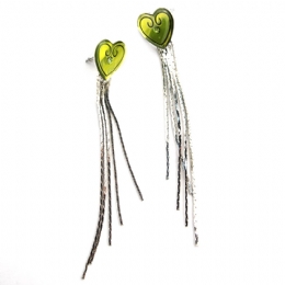 Rain earrings with hearts and strass