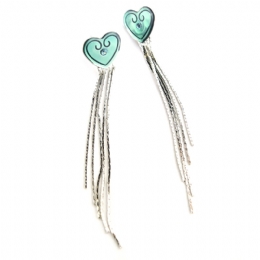 Σκουλαρίκια καρδιές rain με στρας