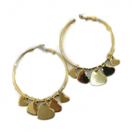 Μεγάλοι κρίκοι με κρεμαστές καρδιές