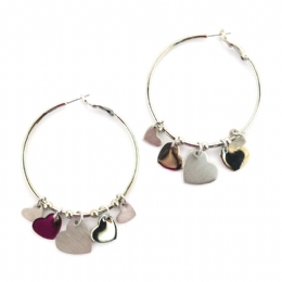 Μεγάλοι κρίκοι με κρεμαστές καρδιές