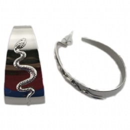 Οβάλ φαρδιά σκουλαρίκια με φίδια