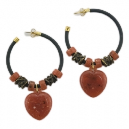 Καουτσούκ κρίκοι με μεγάλες κρεμαστές καρδιές