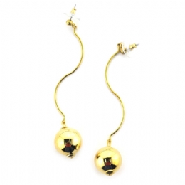 Long earrings with gold spheres