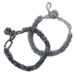 2 x γκρι βραχιόλια από χάντρες