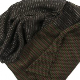 Italian unisex scarf with embossed thin stripes