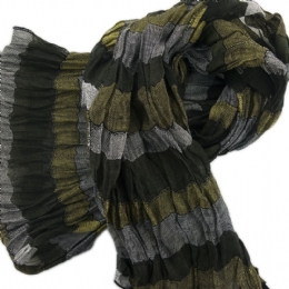 Μάλλινο Ιταλικό crashed φουλάρι με φαρδιές ρίγες