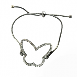 Βραχιόλι με λαμπερή πεταλούδα από στρας 