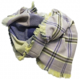 Μακρύς Ιταλικός λαιμός - snood με δύο καρό σχέδια από μαλλί και κασμίρ