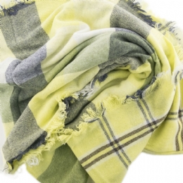 Μακρύς Ιταλικός λαιμός - snood με δύο καρό σχέδια από μαλλί και κασμίρ