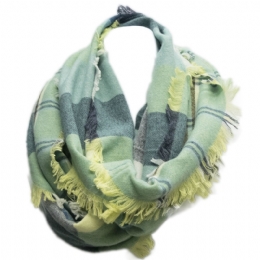 Μακρύς Ιταλικός λαιμός - snood με δύο καρό σχέδια από μαλλί και κασμίρ