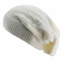 Μονόχρωμος unisex μακρύς σκούφος με κύβους και μαλλί ανγκορά 