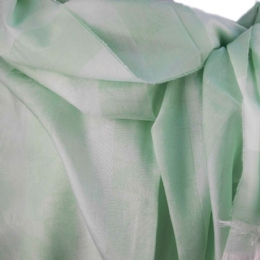 Ιταλική βαμβακερή εσάρπα με μετάξι, φαρδιές ρίγες και ντεβορέ λουλούδια