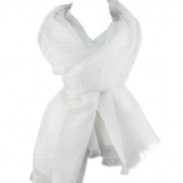 Ιταλική βαμβακερή εσάρπα με μετάξι, φαρδιές ρίγες και ντεβορέ λουλούδια