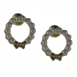 Μικρά σκουλαρίκια κρικάκια με περλίτσες και φιογκάκια