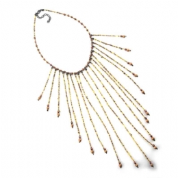 Κολιέ με ακτίνες από μελί χάντρες 