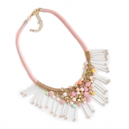 Κοντό κολιέ από πολύχρωμες χάντρες με ακτίνες