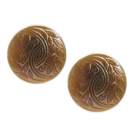 Honey circle perforated leaf clip earrings
