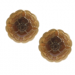 Honey flower perforated design clip earrings