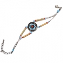 Ρετρό βραχιόλι από χάντρες και bamboo