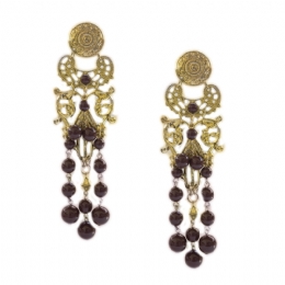 Long Cleopatra earrings with pearls