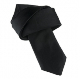 Black plain colour narrow tie