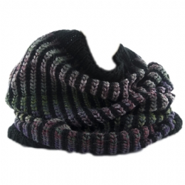 Μαλακός λαιμός με πολύχρωμη ριγέ πλέξη