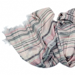 Striped devore scarf with Paisley prints