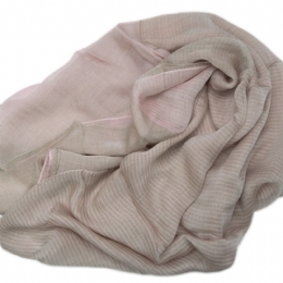 Ιταλικό βαμβακερό παστέλ φουλάρι με modal λεπτές ρίγες