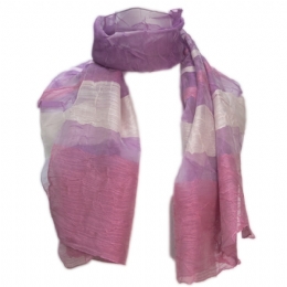 Ιταλικό crashed φουλάρι με φαρδιές ρίγες στις άκρες 