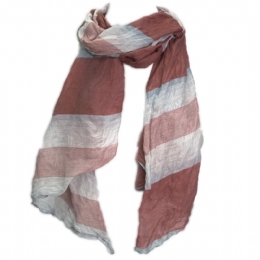 Unisex Italian striped sunset pink scarf