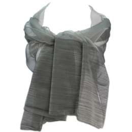 Μονόχρωμη φαρδιά Ιταλική εσάρπα με ριγέ μπορντούρα