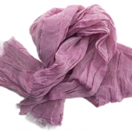 Plain colour Italian crashed scarf with linen