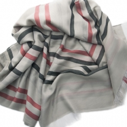 Unisex wide Italian scarf with stripes