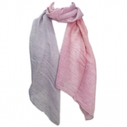 Ombre παστέλ Ιταλικό λινό φουλάρι με λεπτές ρίγες 