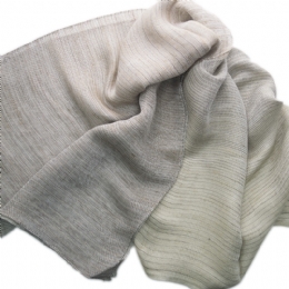 Ombre παστέλ Ιταλικό λινό φουλάρι με λεπτές ρίγες 