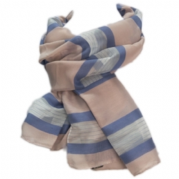Italian striped sunset pink and blue scarf